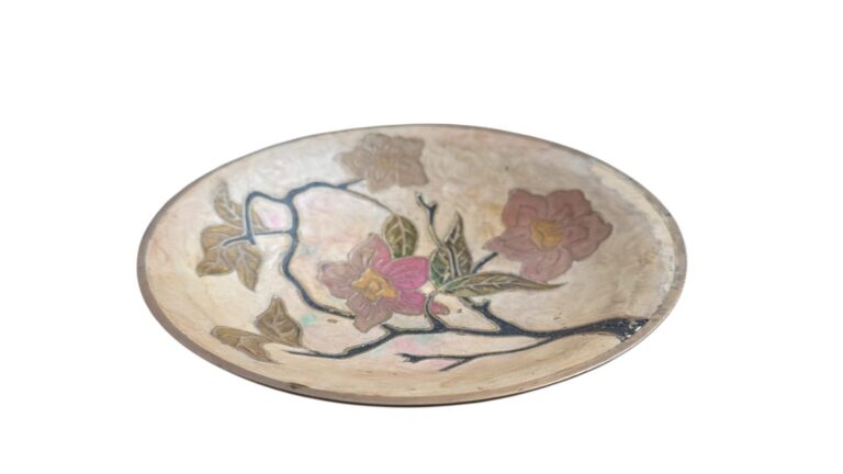Antigo centro de mesa em cloisonné indiano