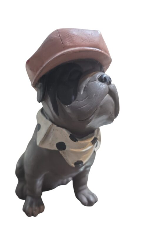 Bela escultura cachorro de resina