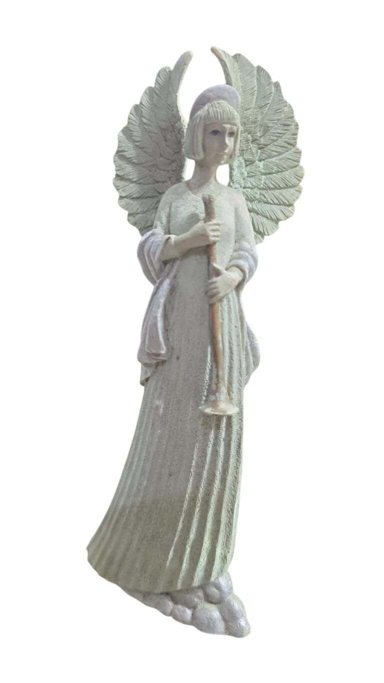 Belíssima escultura de anjo de resina