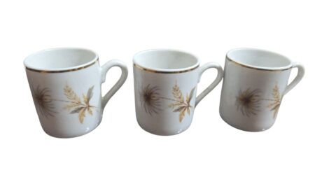Trio de xícaras de café porcelana Veracruz