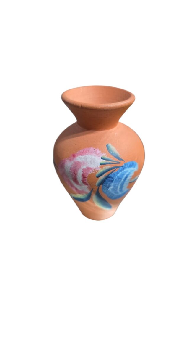 Vasinho de cerâmica com arte pintada a mão