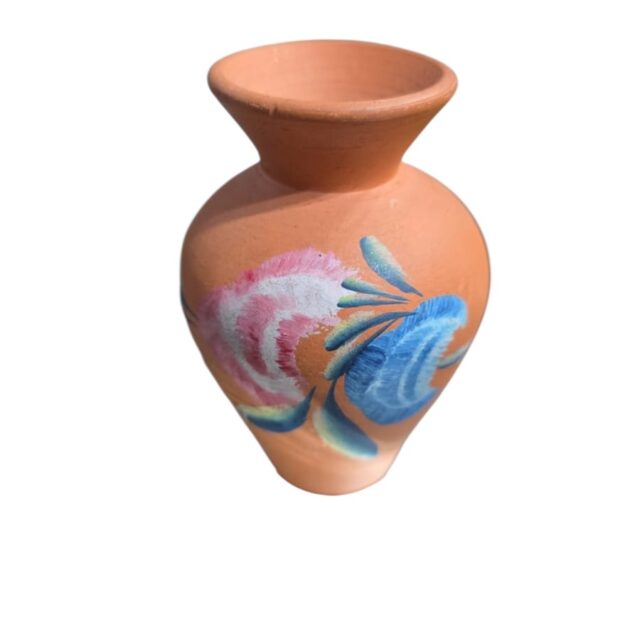 Vasinho de cerâmica com arte pintada a mão