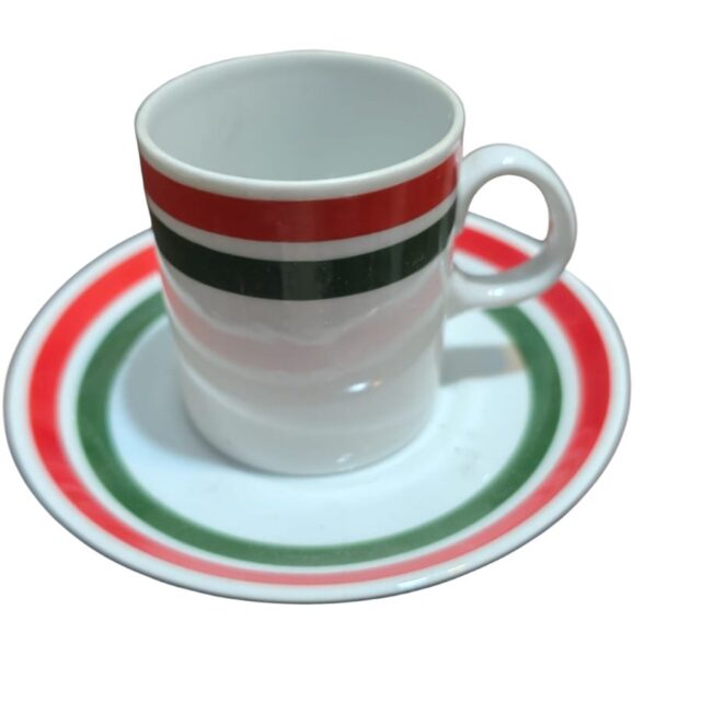 Xícara de café com as cores da Itália, porcelana Steatita