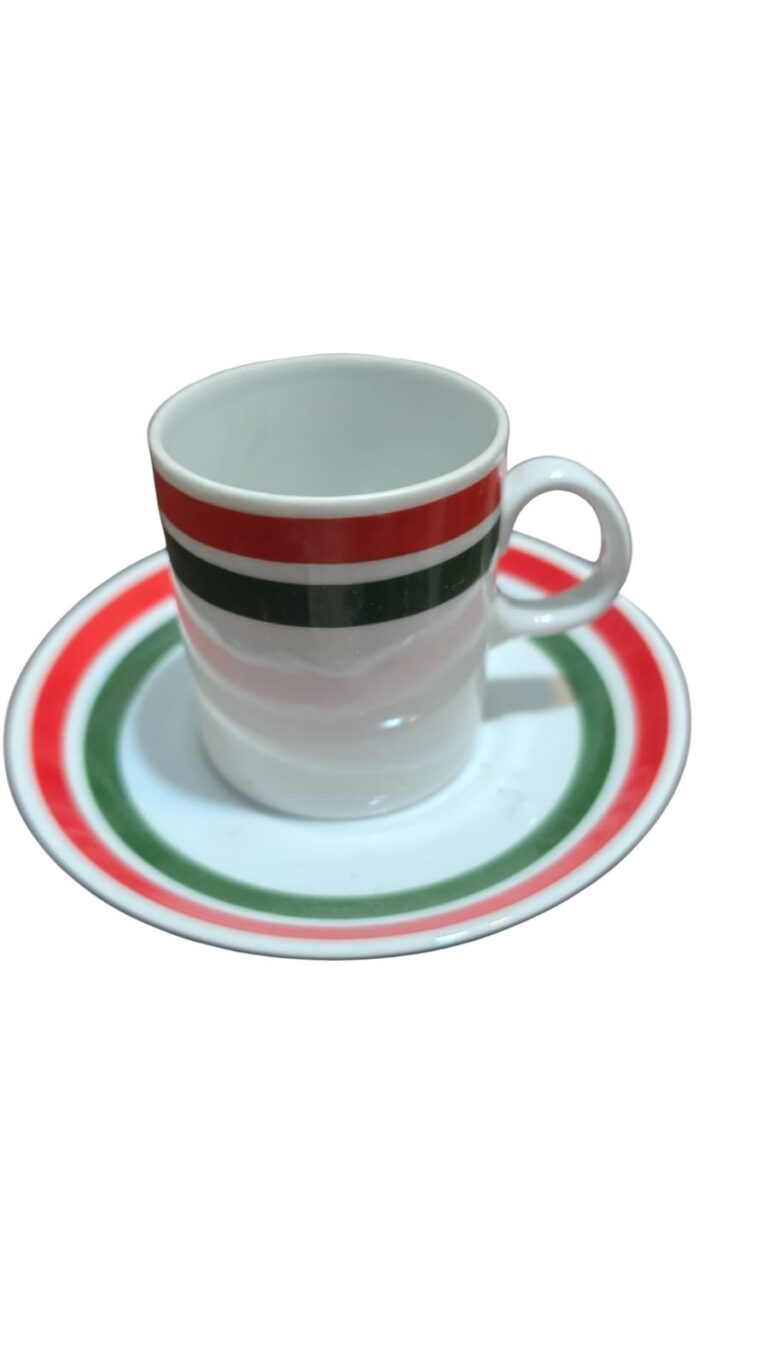 Xícara de café com as cores da Itália, porcelana Steatita