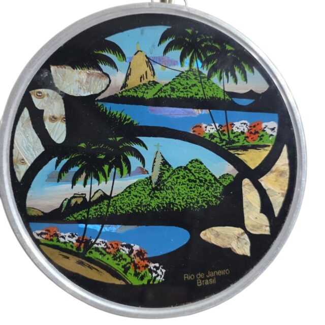 Antiga decoração de parede pintada a mão