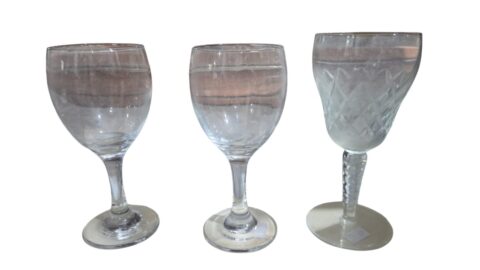 Trio de taças de cristal