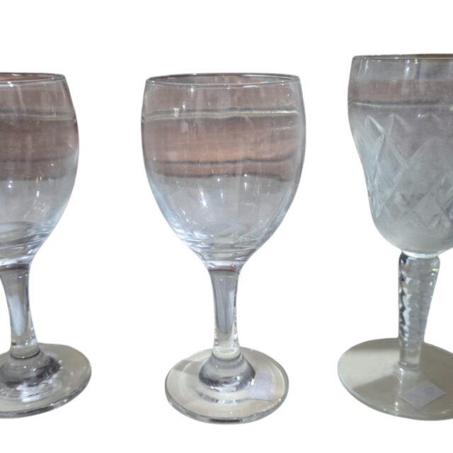 Trio de taças de cristal