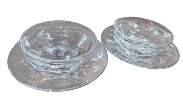 Bowls de sobremesa com presentoir franceses, cristal Baccarat. (valor unitario)