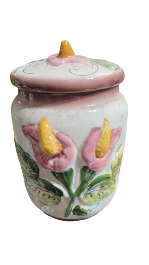 Antiga biscoiteira de louça, belíssima arte