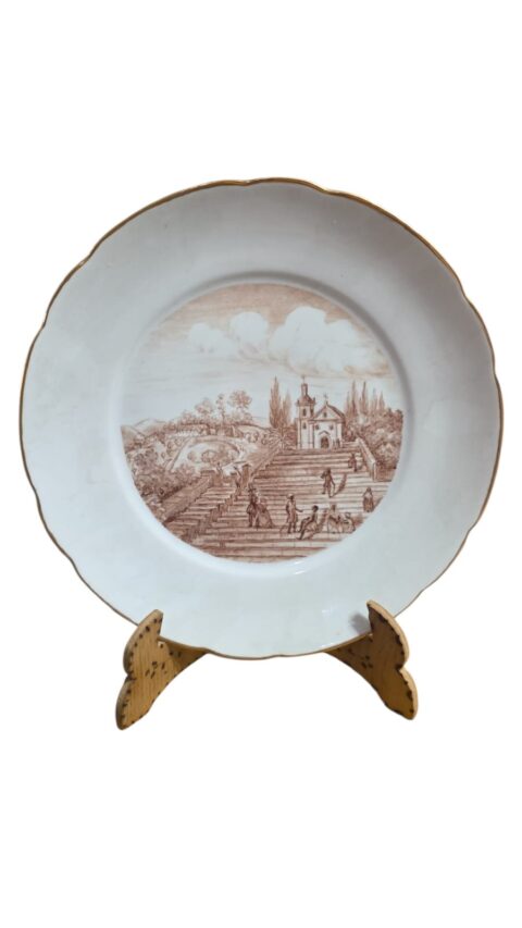 Antiga porcelana pintada a mão