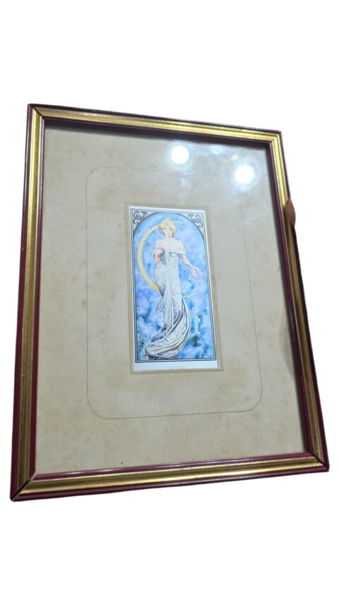 Belíssimo quadro com arte em folha de metal La Luna