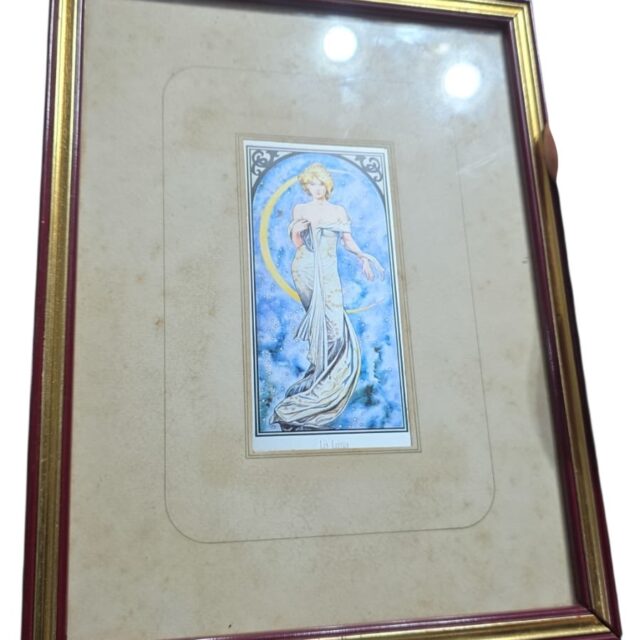 Belíssimo quadro com arte em folha de metal La Luna