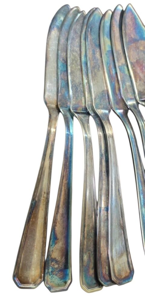 Lote de facas espessuradas a prata argentina