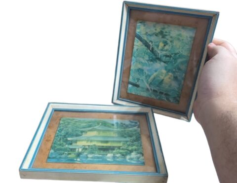 Par de quadros antigos com arte em 3D