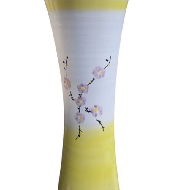 Vaso de cerâmica feito a mão, pesado, bela arte