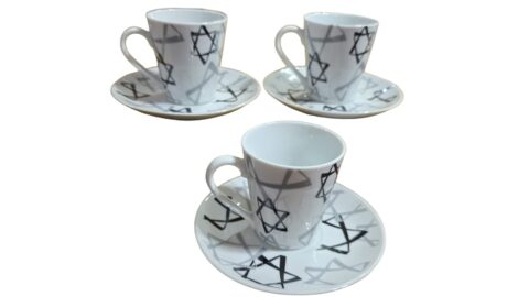 Xícaras de café de porcelana Estrela de Davi.(valor unitário)