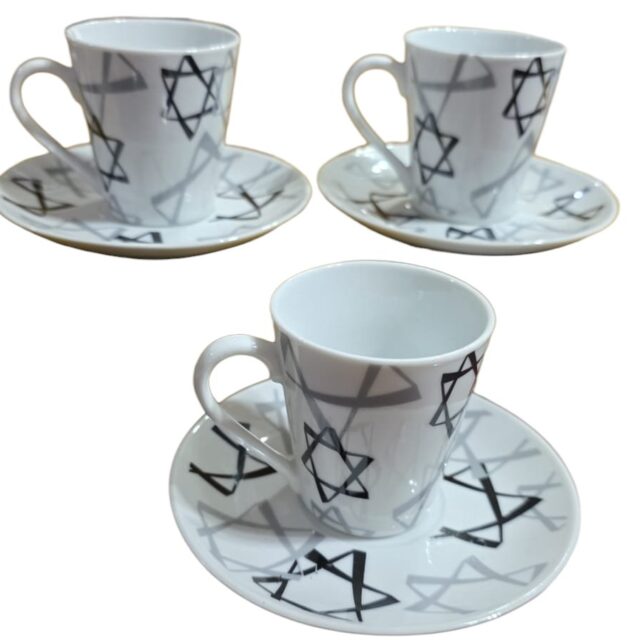 Xícaras de café de porcelana Estrela de Davi.(valor unitário)