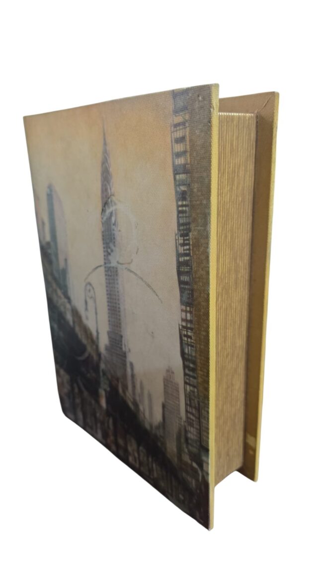 Caixa livro de madeira, bela arte