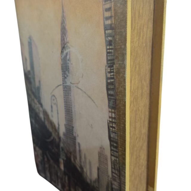 Caixa livro de madeira, bela arte