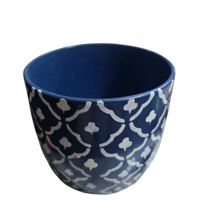 Cachepot de cerâmica pintado a mão
