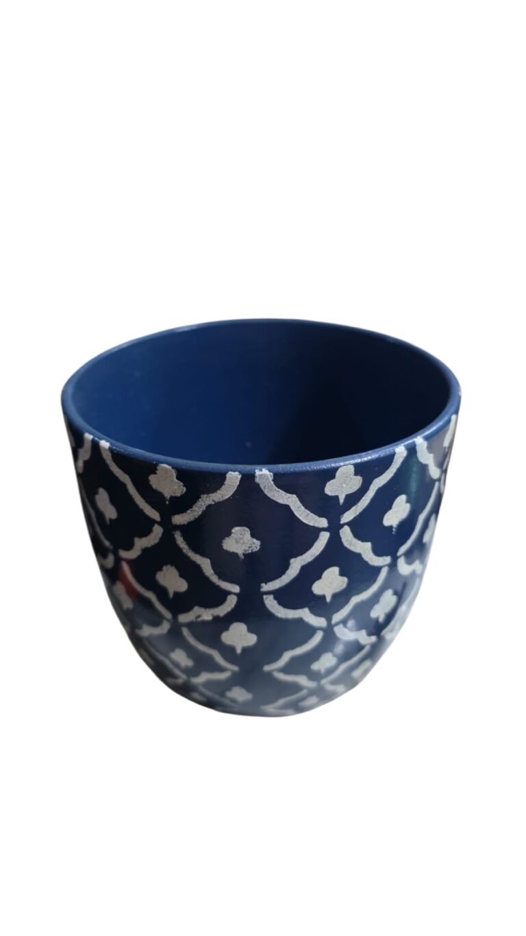 Cachepot de cerâmica pintado a mão