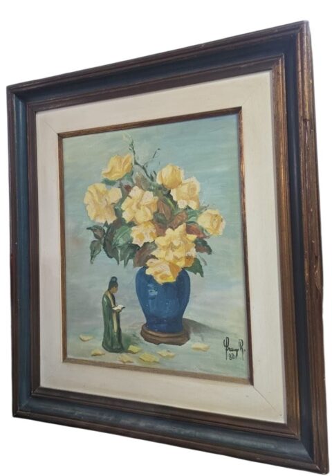 Grande quadro com belíssima pintura assinada e datada da década de 80