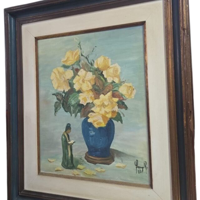 Grande quadro com belíssima pintura assinada e datada da década de 80
