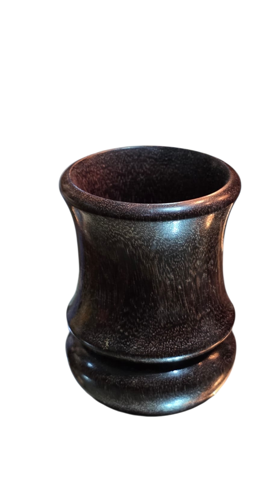 Vaso ou pilão de madeira torneada