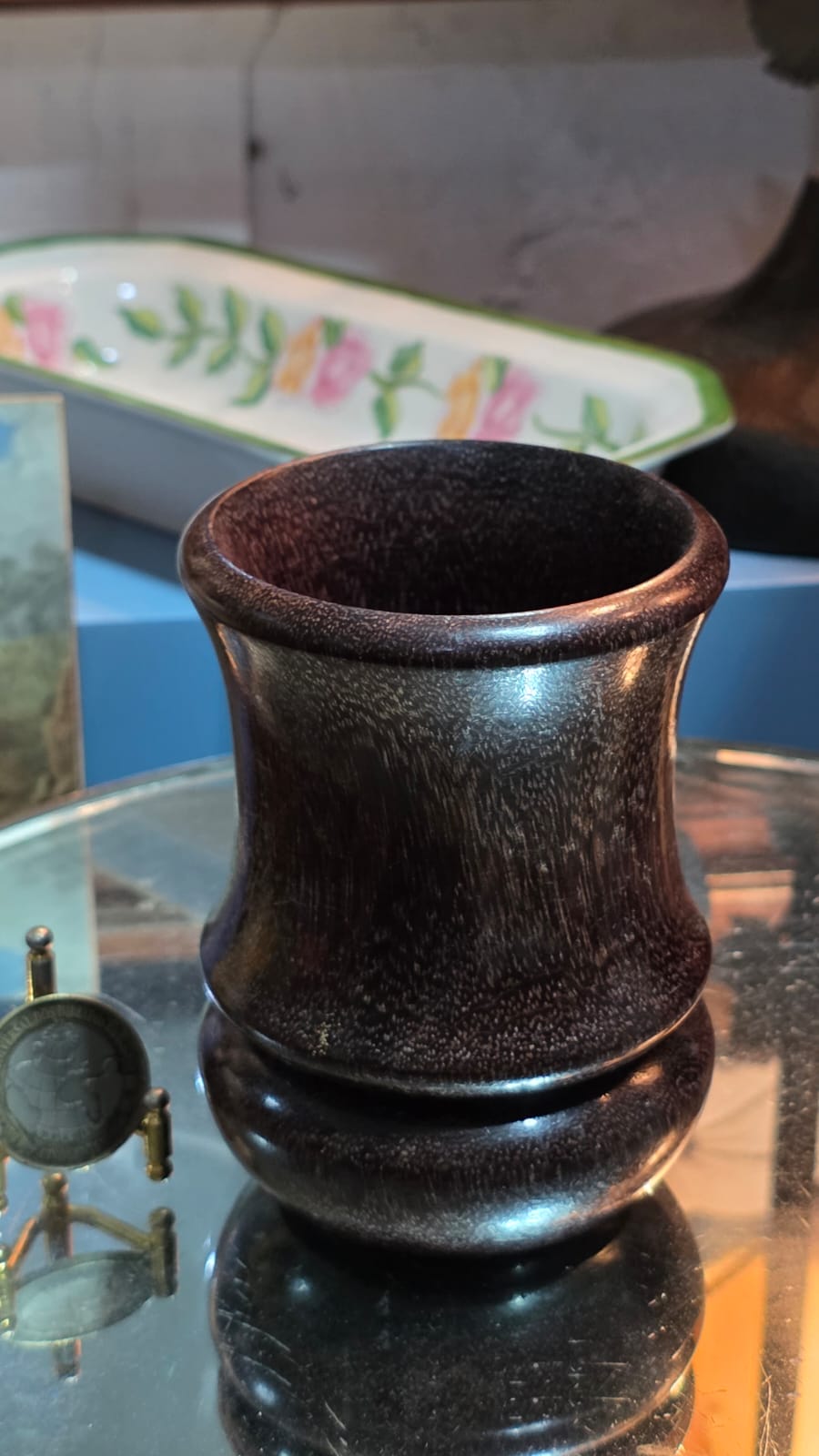 Vaso ou pilão de madeira torneada - Imagem 2