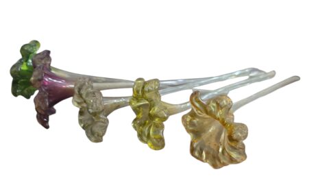 Conjunto de flores de vidro feitas a mão