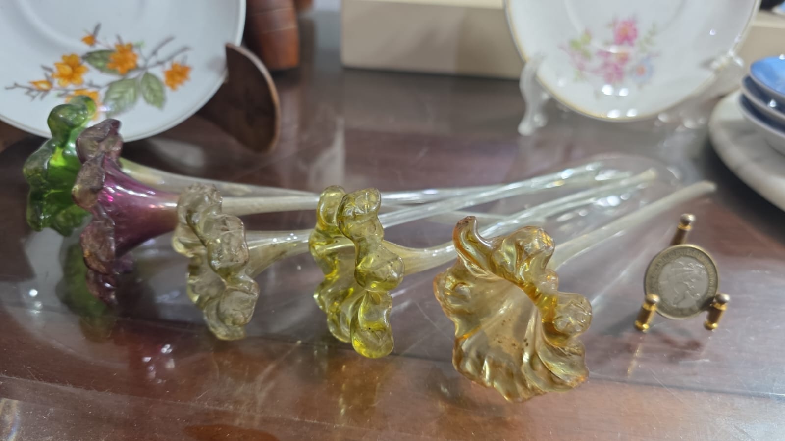 Conjunto de flores de vidro feitas a mão - Imagem 2