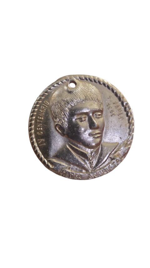 Medalha comemorativa de metal prateado