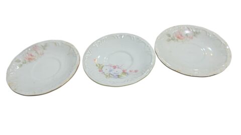 Trio de pires de chá porcelana Schmidt