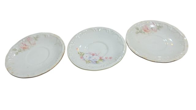 Trio de pires de chá porcelana Schmidt
