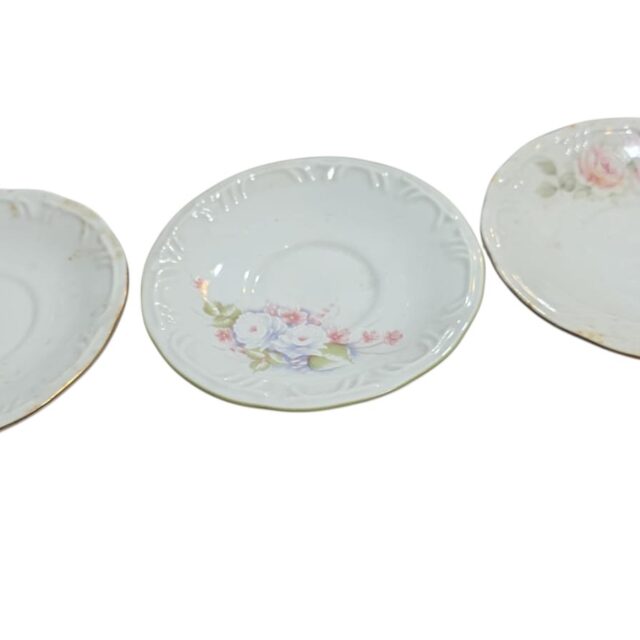 Trio de pires de chá porcelana Schmidt
