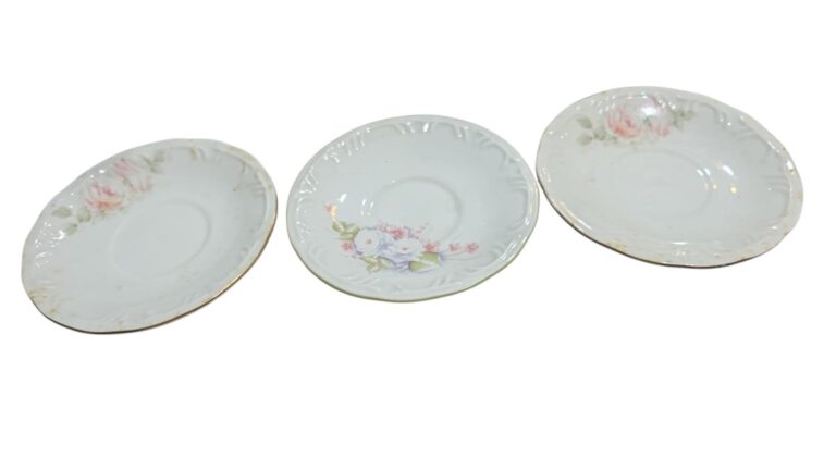 Trio de pires de chá porcelana Schmidt