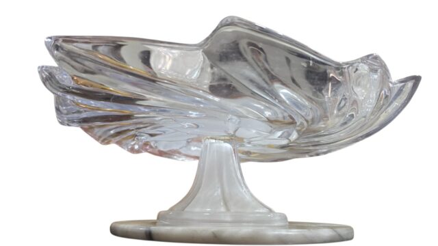 Grande centro de mesa em cristal europeu