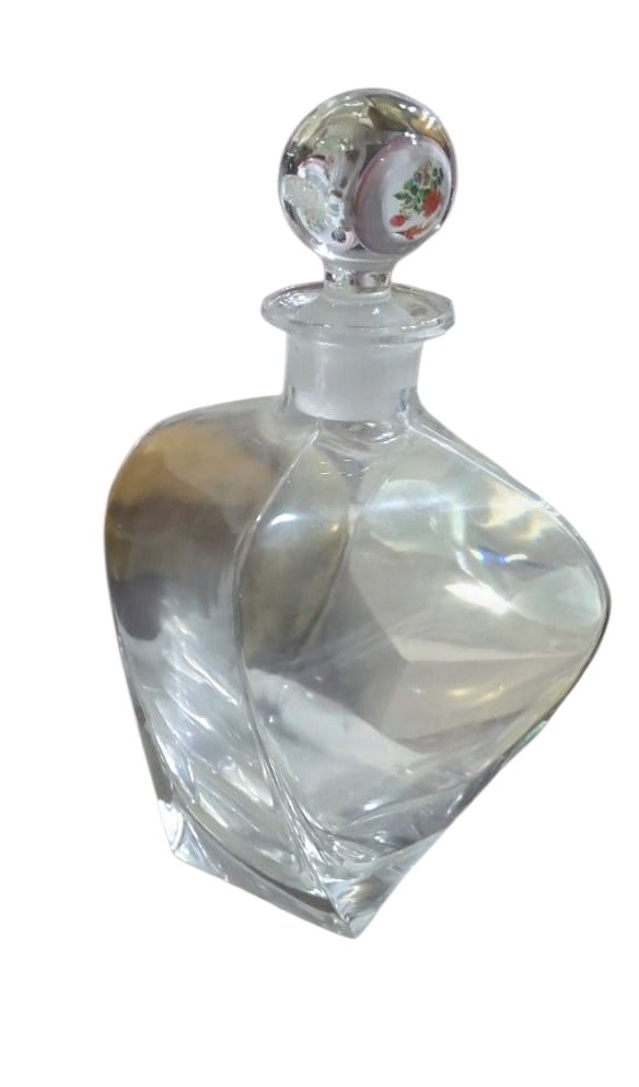 Garrafa em cristal europeu art déco, de muita qualidade