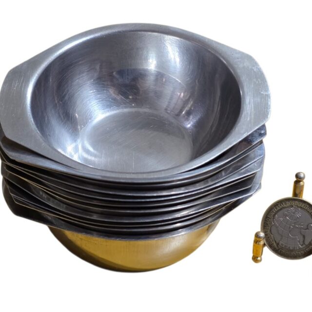 Pote de sobremesa em aço inoxidáve (valor unitário)