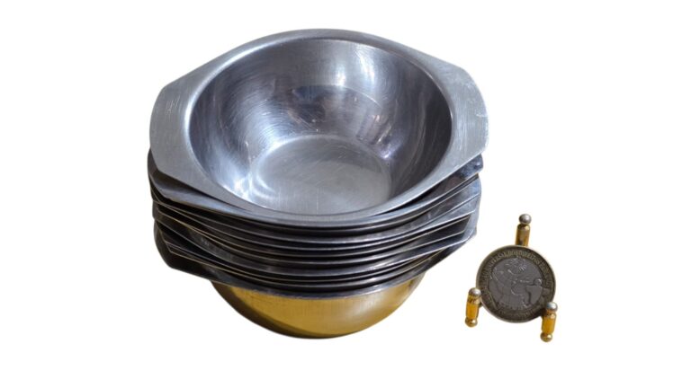 Pote de sobremesa em aço inoxidáve (valor unitário)