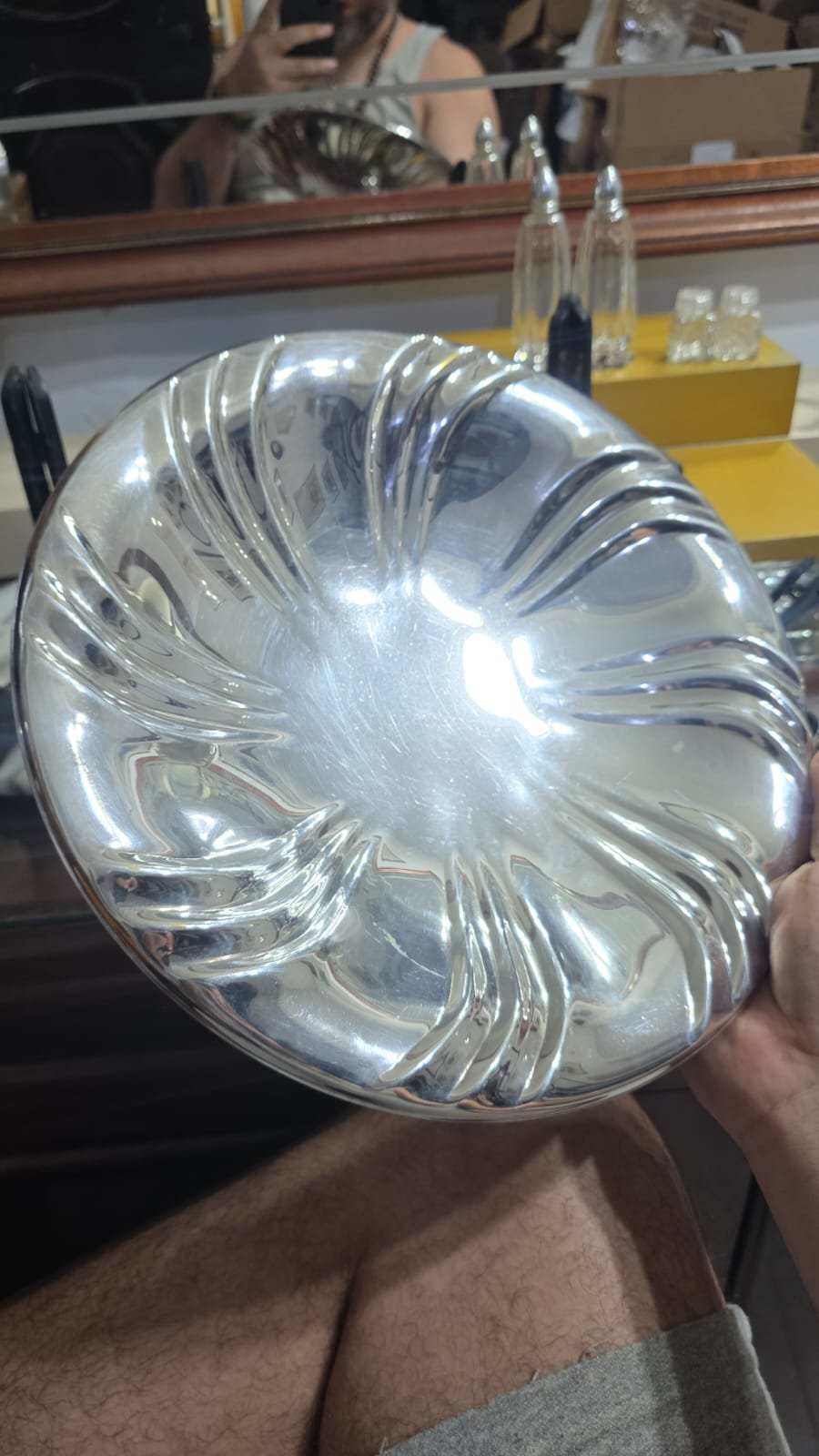 Fruteira trípode espessurada a prata, belo banho - Imagem 2