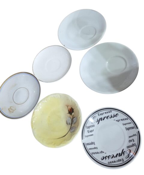Lote de seis pires de café de porcelana