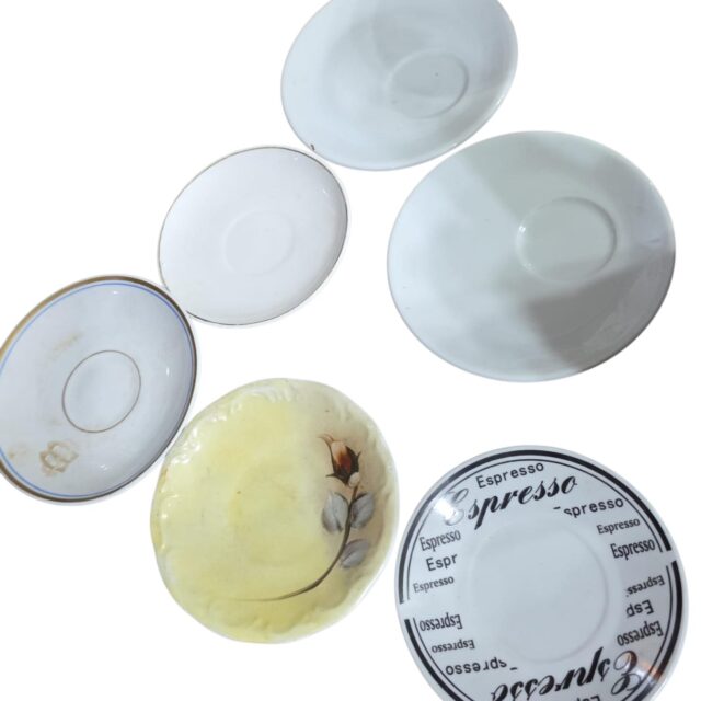 Lote de seis pires de café de porcelana