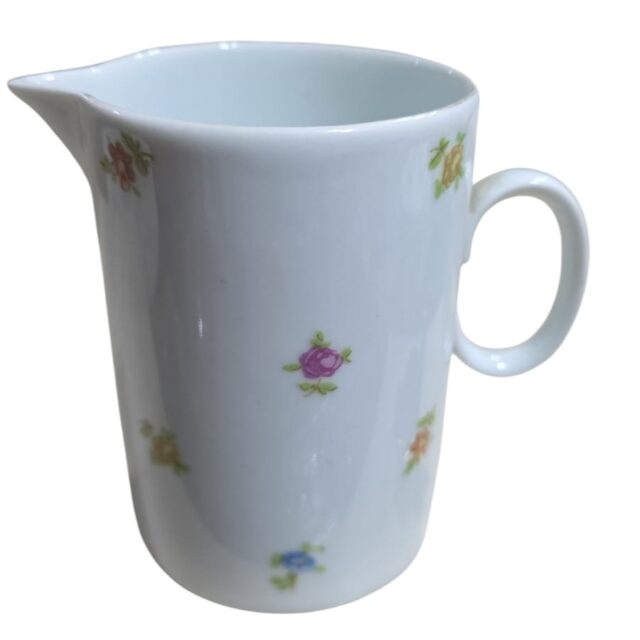 Leiteira porcelana Renner, motivos florais