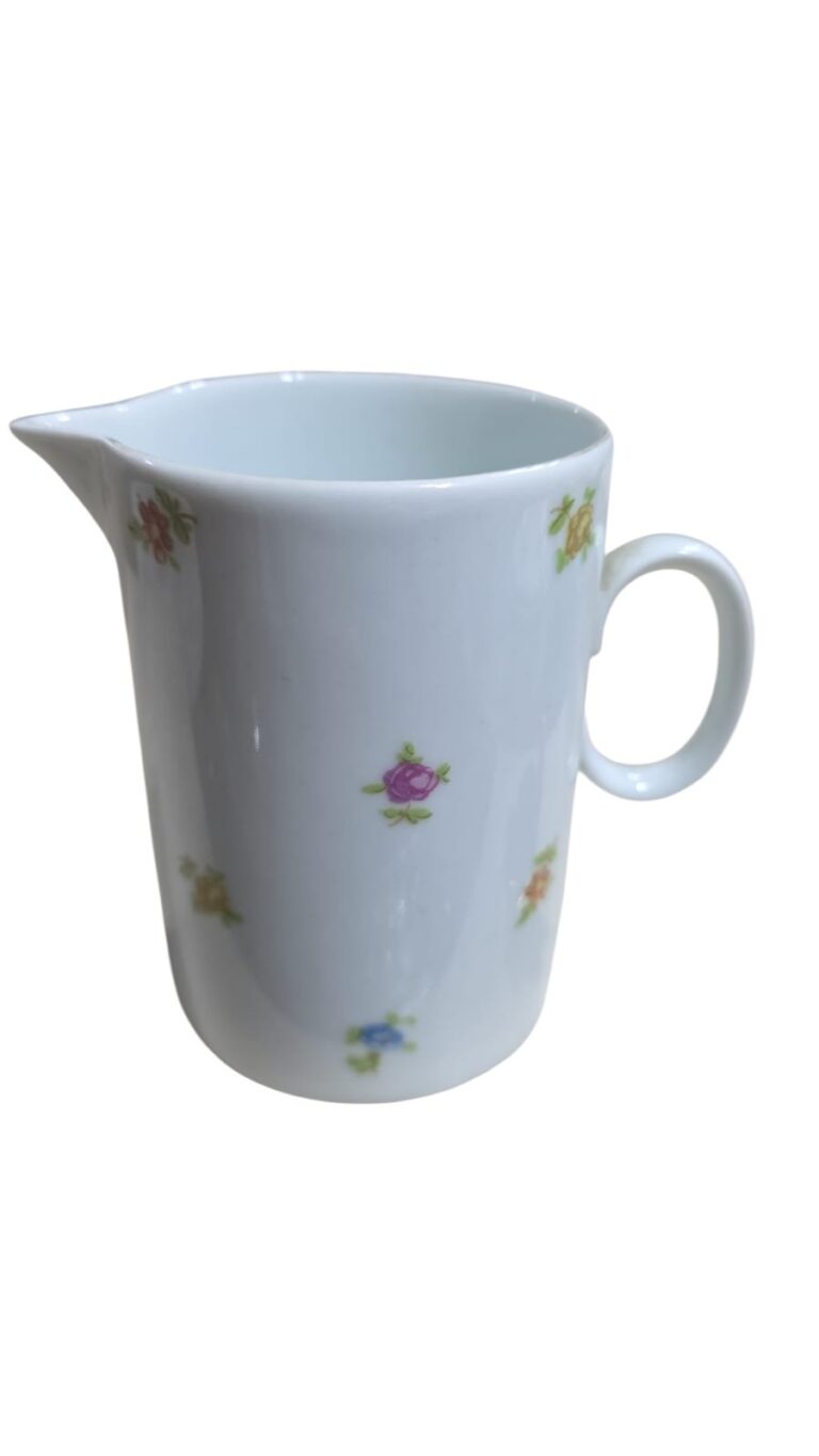 Leiteira porcelana Renner, motivos florais