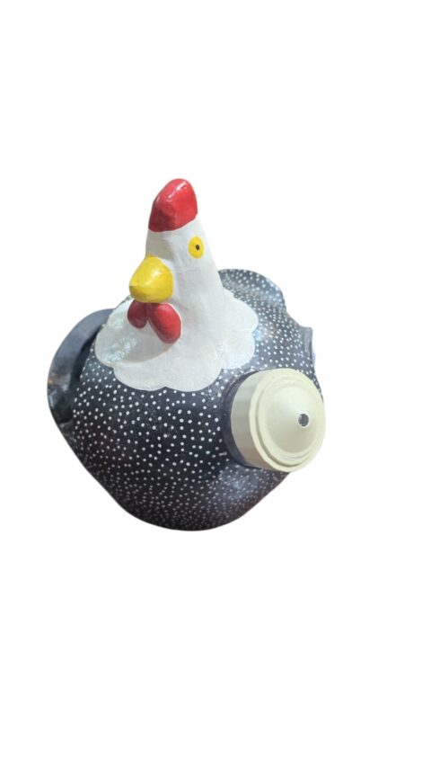 Galinha de cerâmica porta guardanapo, com paliteiro e saleiro