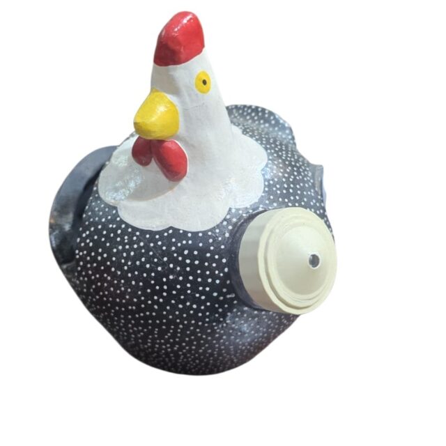 Galinha de cerâmica porta guardanapo, com paliteiro e saleiro