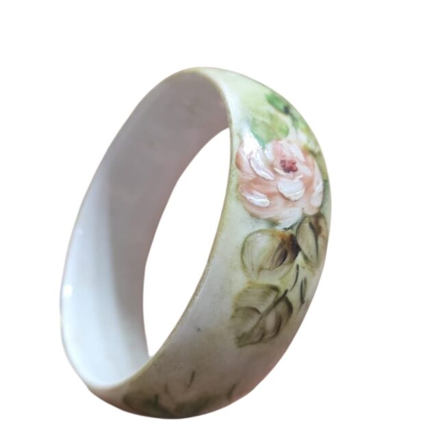 Pulseira de porcelana pintada a mão