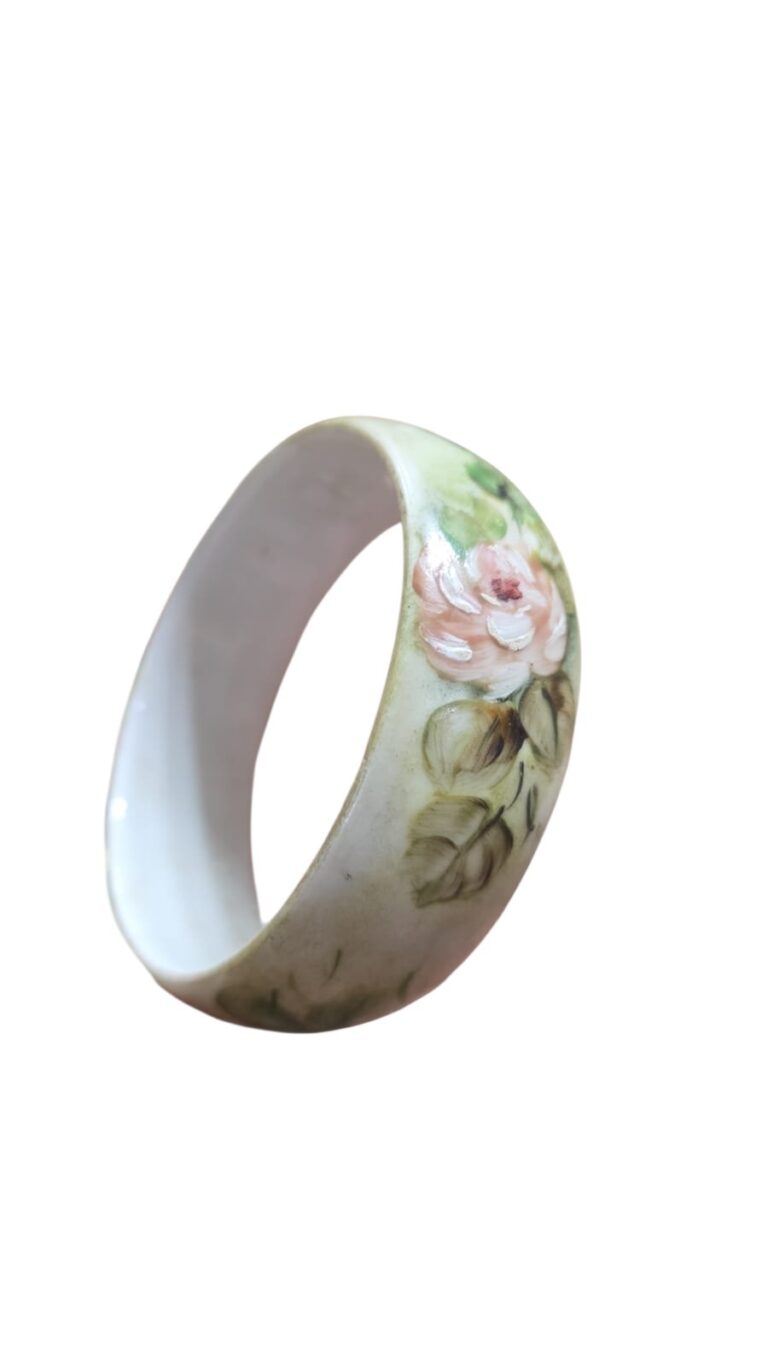 Pulseira de porcelana pintada a mão