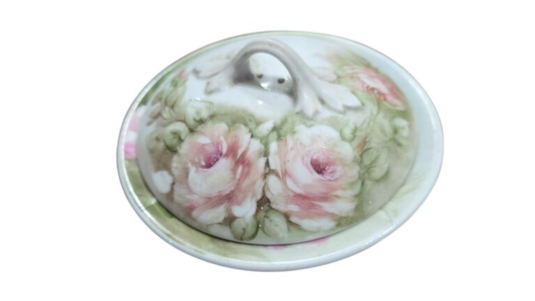 Antiga porcelana de servir pintada a mão